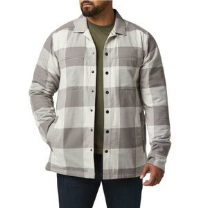 UNIONBAY Men's Light Gray Plaid Shirt Jacket reversible sz L